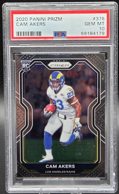 2020 Prizm CAM AKERS Rookie RC Football Card PSA 10 GEM MINT