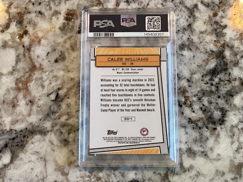 Caleb Williams PSA 10 SSP 2023 Topps Bowman U Chrome Saturday Superstars #SS-1 view 2
