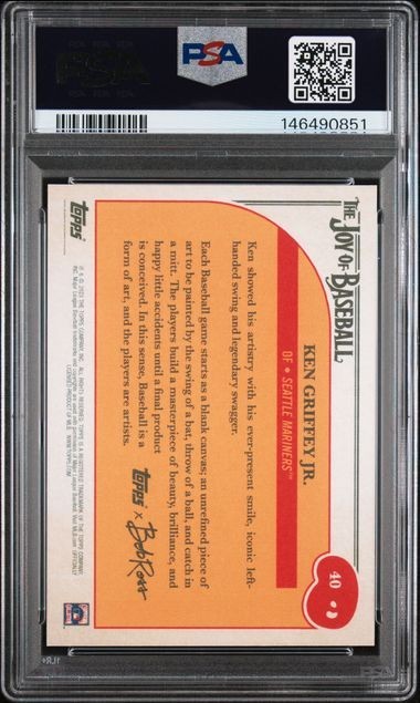 #40 Ken Griffey Jr Seattle Mariners 2023 Topps Bob Ross PSA 10 view 2