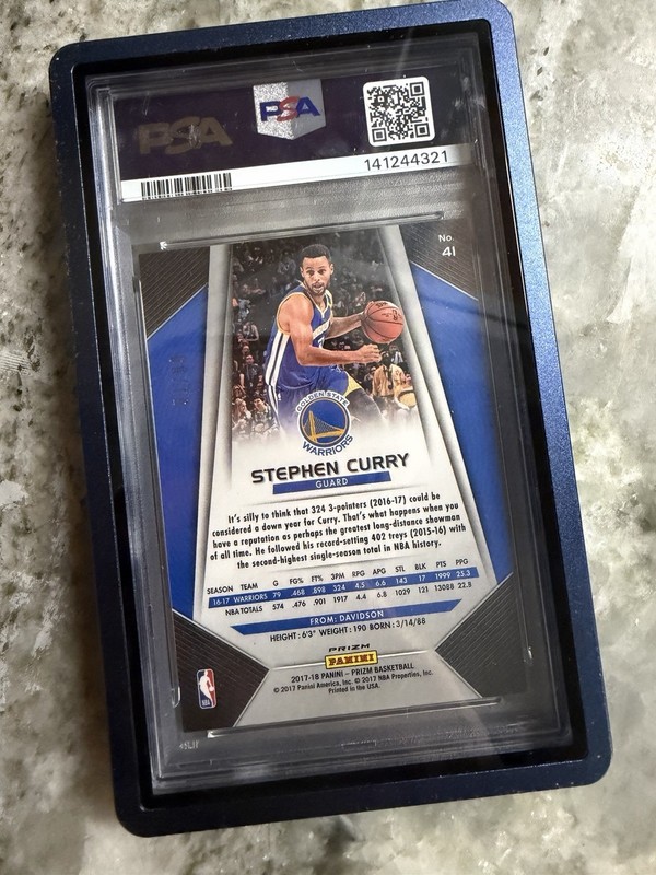 2017-18 Panini Prizm Stephen Curry #41 Blue Ice Prizm /99 view 2