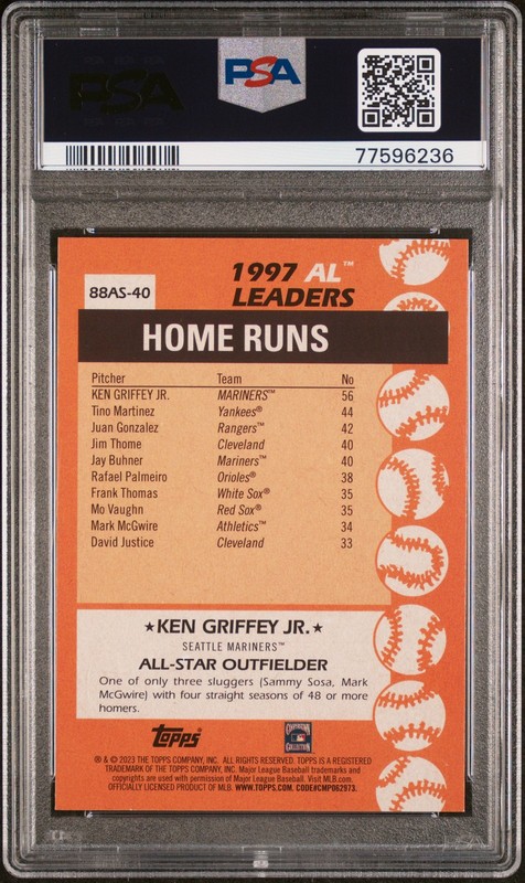 2023 TOPPS 1988 TOPPS ALL-STAR BASEBALL #88AS40 KEN GRIFFEY JR. PSA 10 view 2