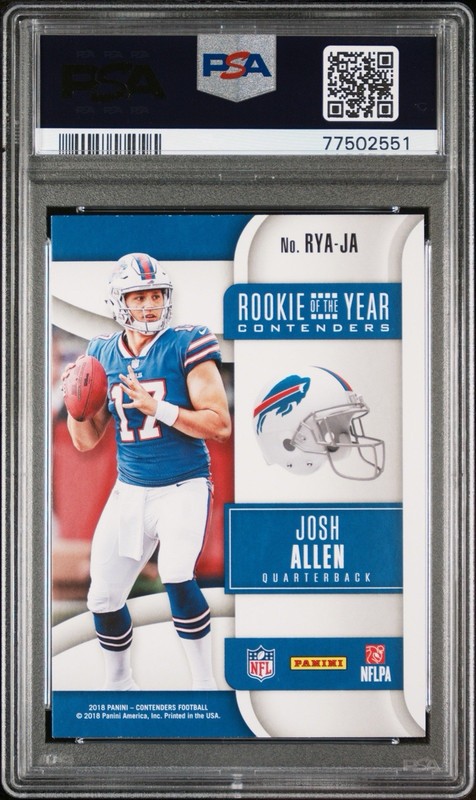 2018 PANINI CONTENDERS - ROTY Contenders RUBY JOSH ALLEN RC PSA NM-8 POP 9 BILLS view 2