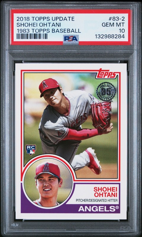 2018 TOPPS UPDATE 1983 TOPPS BASEBALL #83-2 SHOHEI OHTANI ROOKIE RC PSA 10