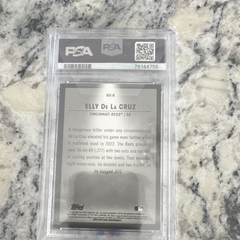 Topps 2023 Bowman Chrome Spotlights Elly De La Cruz #BS-8 RC PSA 10 view 2