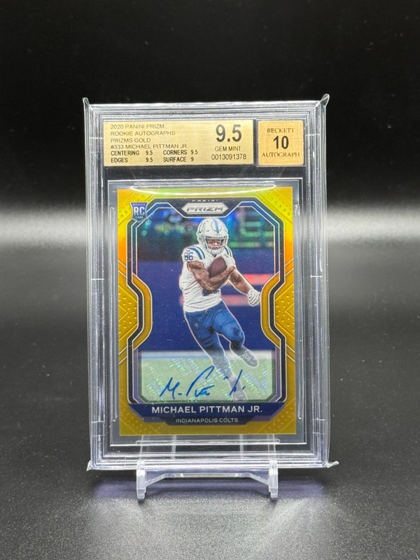 2020 Prizm Rookie Gold #6/10 Michael Pittman Jr. BGS 9.5 Auto 10 Pittsburgh