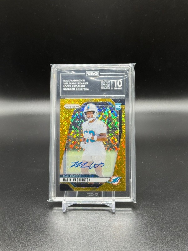 2024 Prizm Rookie Auto Gold #4/10 Malik Washington TAG 10 Miami Dolphins