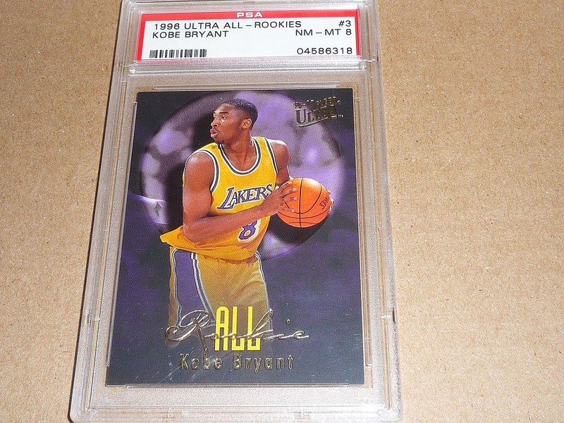 1996/97 Fleer Ultra KOBE BRYANT ALL-ROOKIES ROOKIE LAKERS #3 PSA 8