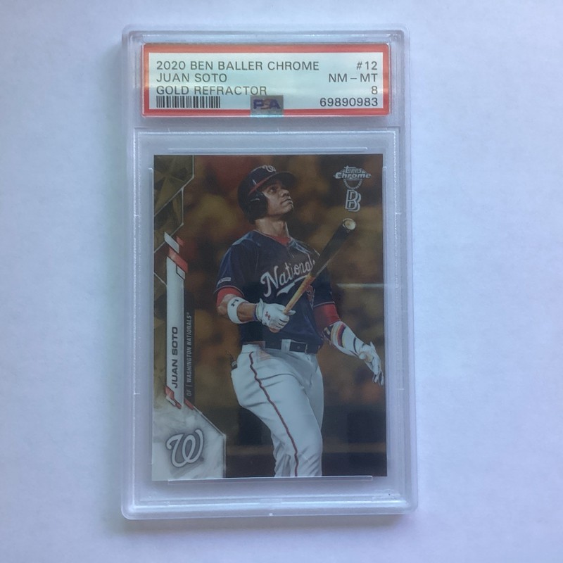 2020 Topps Chrome - Juan Soto #12 Gold Refractor Holding Bat /50 PSA Grade 8 