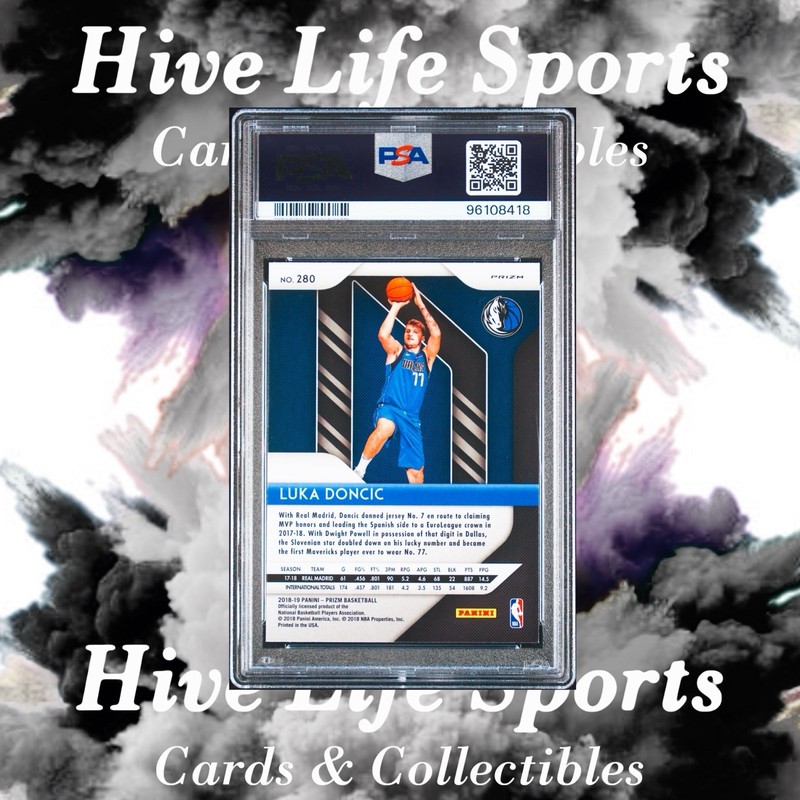 Luka Doncic 2018 Panini Prizm Silver Prizm RC #280 Lakers PSA 10 view 2