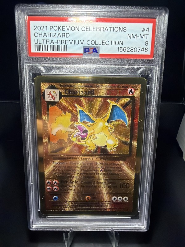 PSA 8 Charizard (Celebrations Metal Card) 4/102 Holo Celebrations UPC