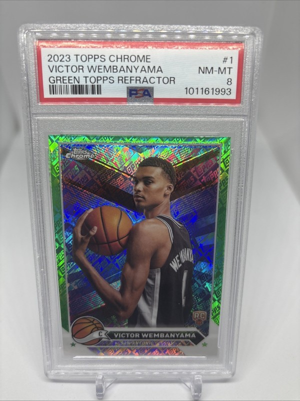 2023 Topps Chrone Victor Wembanyama #1 RC Green Topps Refractor NM-MT PSA 8