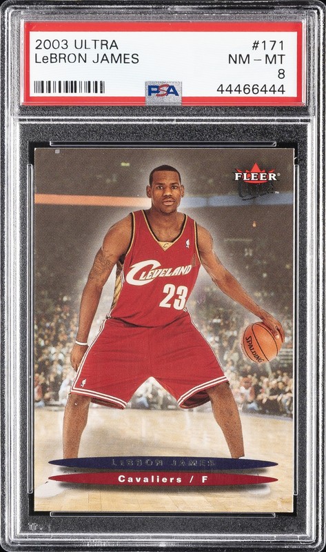 2003 ULTRA #171 LEBRON JAMES ROOKIE RC #/500 PSA 8