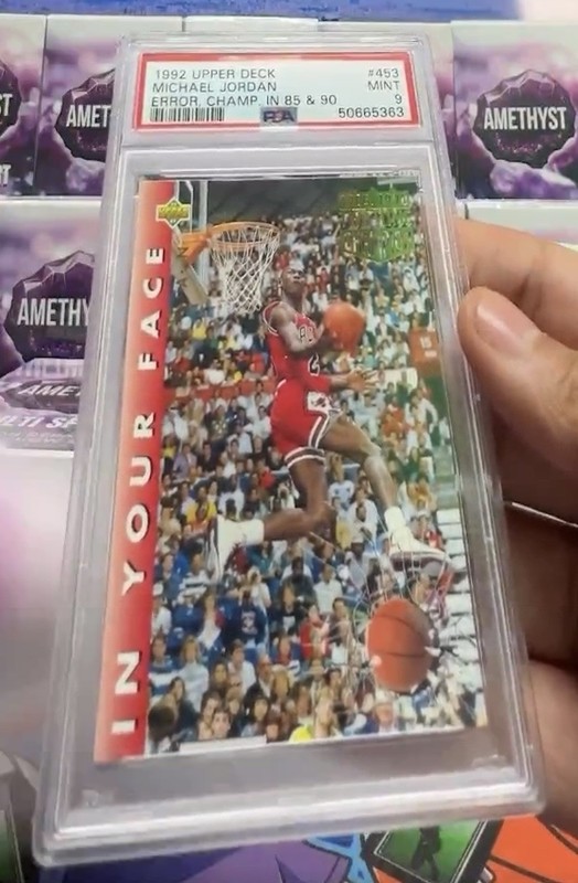 1992 Upper Deck Michael Jordan #453 ERROR CHAMP In 85 & 90 - PSA 9 MINT 