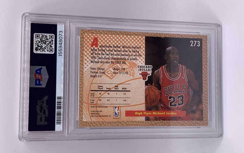 1992 Fleer Michael Jordan #273 PSA 8 NM-MT Chicago Bulls HOF NBA Legend view 2