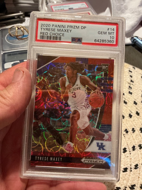 2020 PANINI PRIZM DP TYRESE MAXEY ROOKIE RED CHOICE PSA 10 09/88 76ers