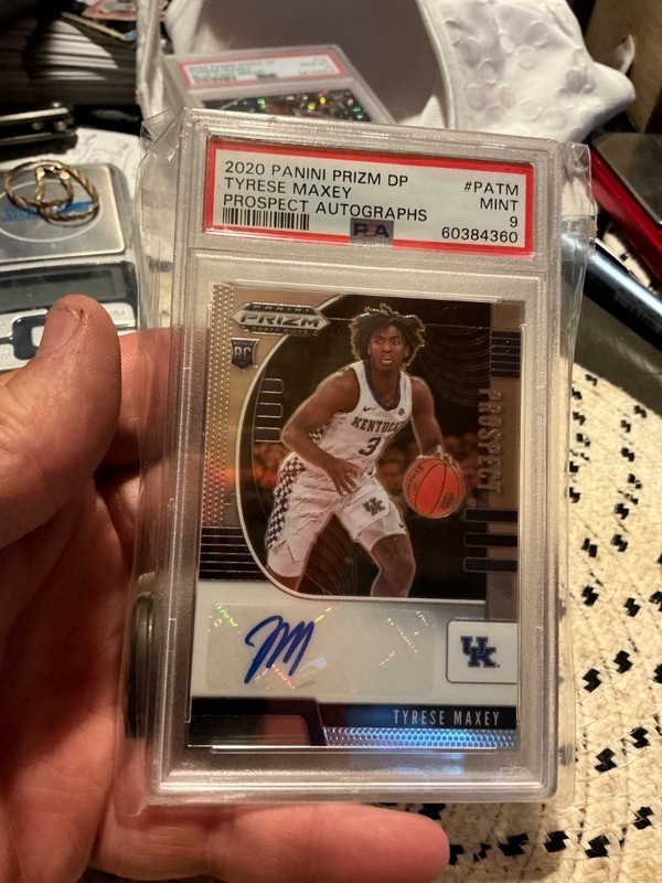 2020 Panini Prizm DP Tyrese Maxey Rookie PROSPECT AUTOGRAPH Sixers Kentucky PSA9