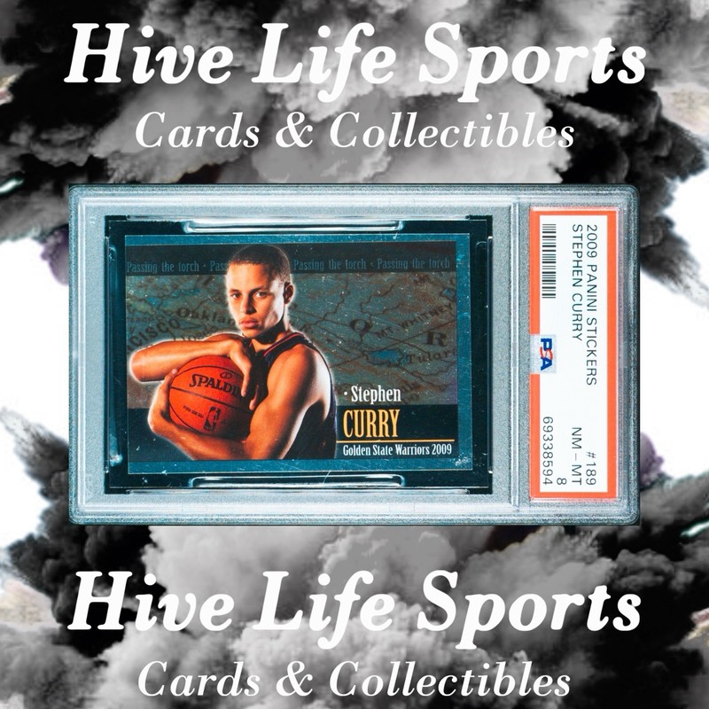 Stephen Curry 2009-10 Panini Stickers RC #189 Warriors PSA 8