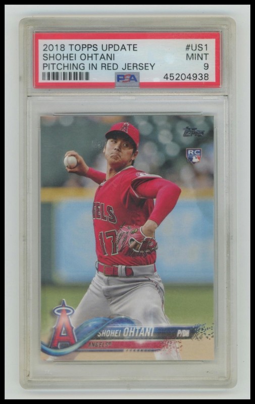 2018 Topps Update Shohei Ohtani Rookie Pitching Red Jersey #US1 PSA 9