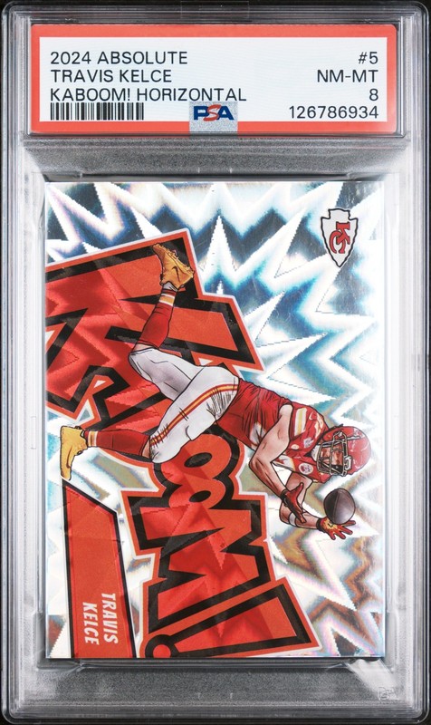 2024 PANINI ABSOLUTE KABOOM! HORIZONTAL #5 TRAVIS KELCE PSA 8