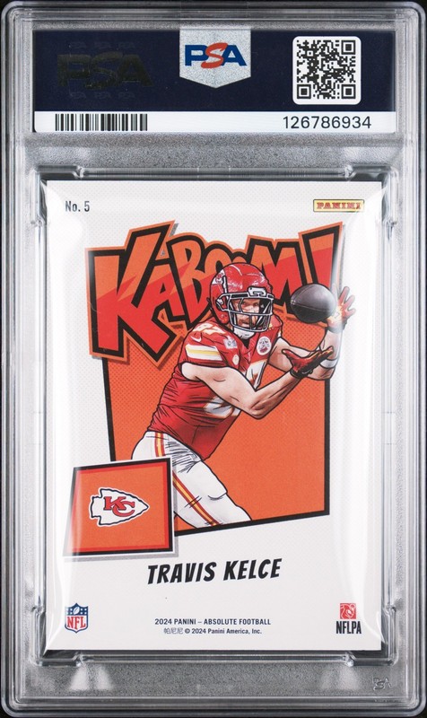 2024 PANINI ABSOLUTE KABOOM! HORIZONTAL #5 TRAVIS KELCE PSA 8 view 2