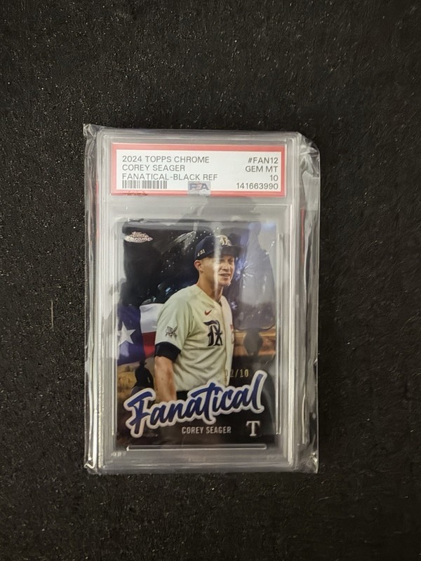 Topps Chrome 2024 Corey Seager Fanatical Black Refractor #FAN-12 /10 PSA 10