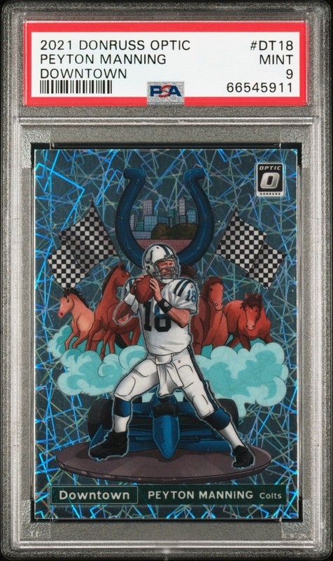 2021 Panini Donruss Optic Peyton Manning DOWNTOWN PSA 9 Mint Colts DT18 LOW POP!