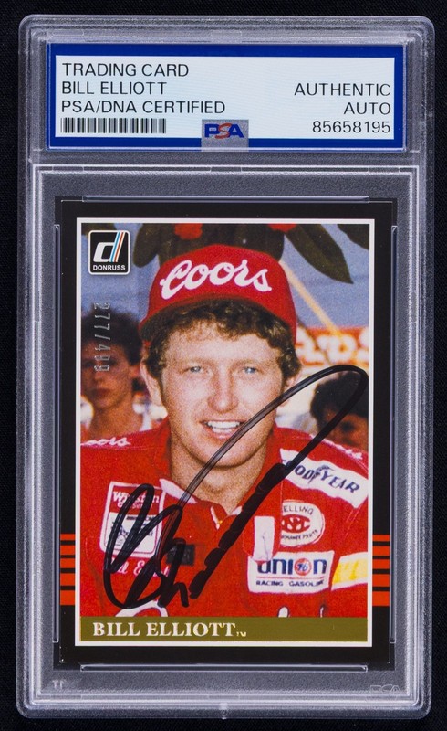 Bill Elliott Signed 2018 Donruss Card #112 (PSA) NASCAR Racing Auto