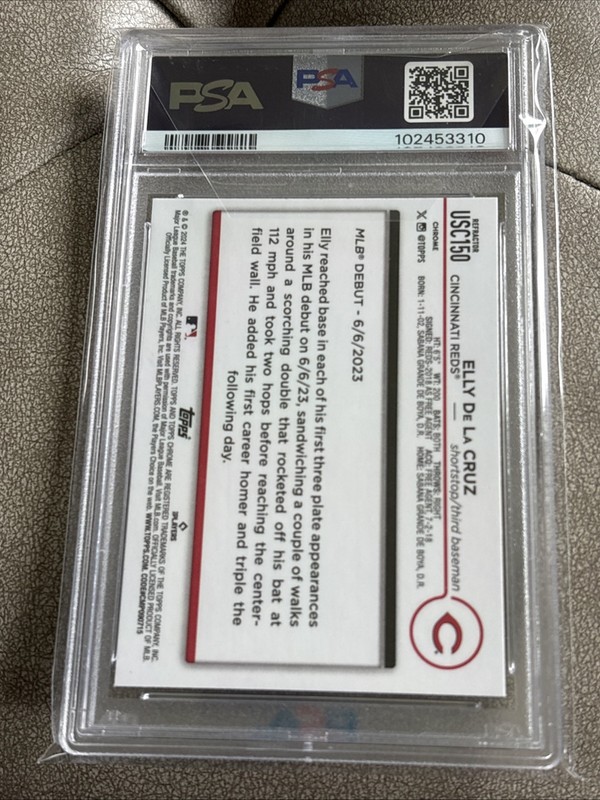 2024 Topps Chrome Update - Rookie Debut Refractor #USC150 Elly De La Cruz PSA 10 view 2
