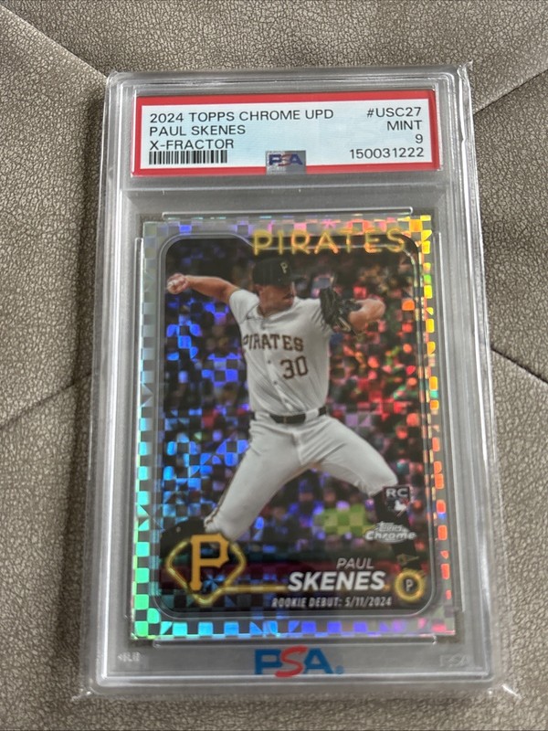 2024 Topps Chrome Update PAUL SKENES X-Fractor #USC27 PSA 9 MINT RC ROOKIE