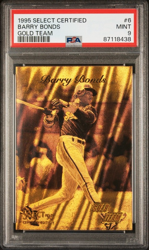 1995 Select Barry Bonds #6 Gold Team PSA 9 MINT GIANTS LOW POP