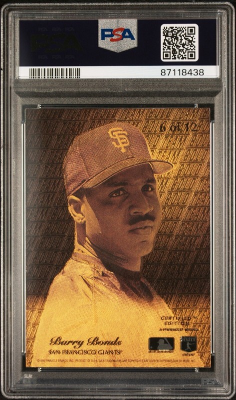 1995 Select Barry Bonds #6 Gold Team PSA 9 MINT GIANTS LOW POP view 2