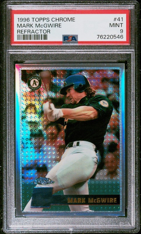1996 Topps Chrome Mark McGwire Refractor #41 PSA 9 MINT LOW POP A’s