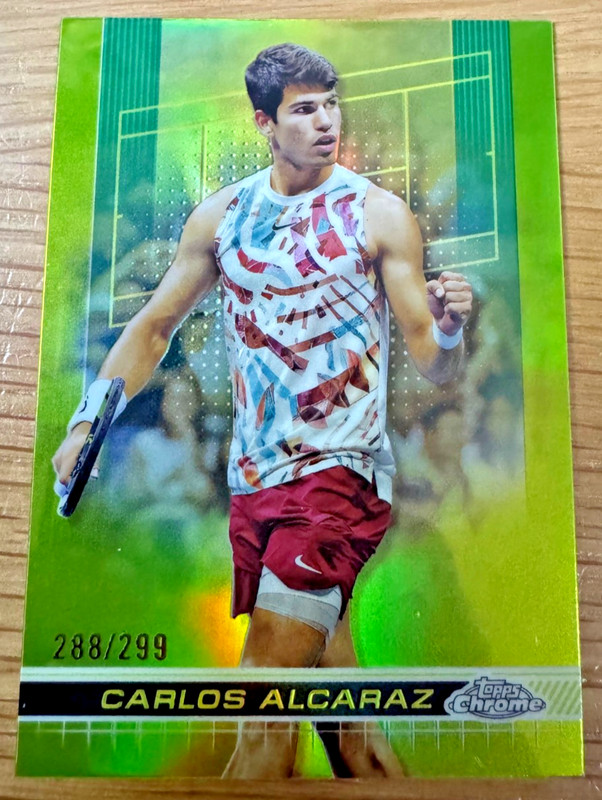 2024 Topps Chrome - Carlos Alcaraz #50 Lime Green Refractor /299