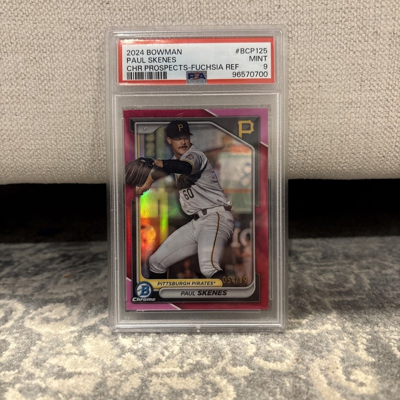 2024 Bowman Chrome Paul Skenes Fuchsia Refractor /199 #BCP125 PSA 9 MINT