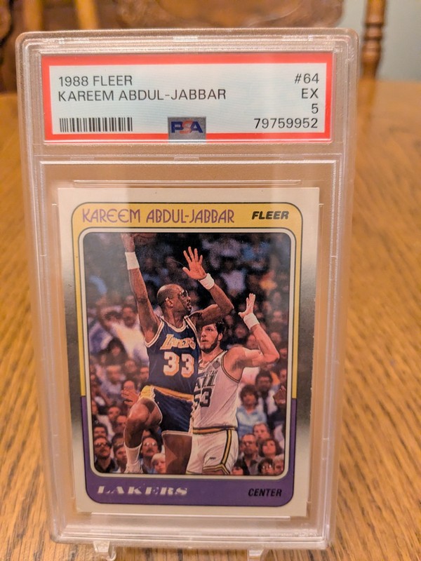 1988 Fleer #64 Kareem Abdul-Jabbar - Graded PSA 5