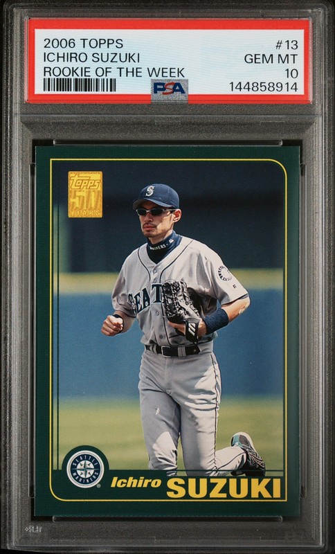2006 TOPPS ROOKIE OF THE WEEK #13 ICHIRO SUZUKI PSA 10