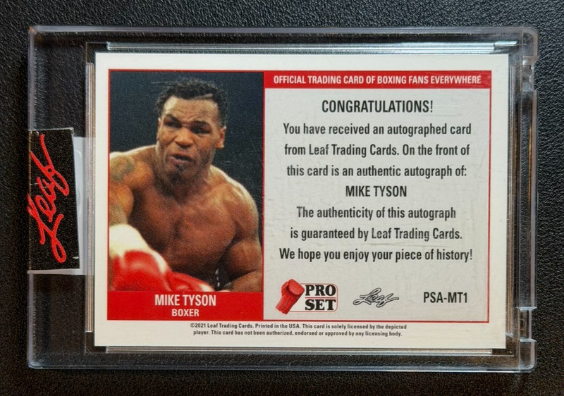 2021 Leaf Pro Set Mike Tyson Blue Auto /15 #PSA-MT1 Boxing view 2