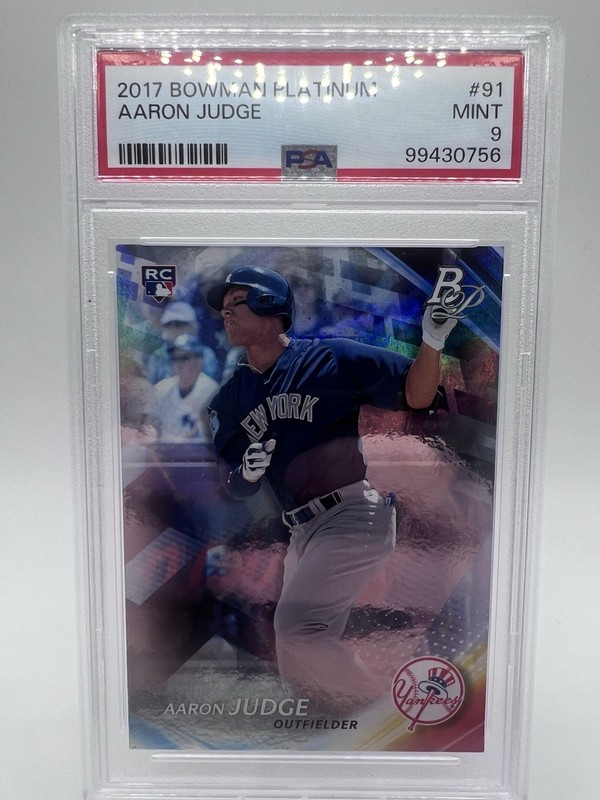 2017 Bowman Platinum #91 Aaron Judge Rookie Card RC New York Yankees MVP PSA 9