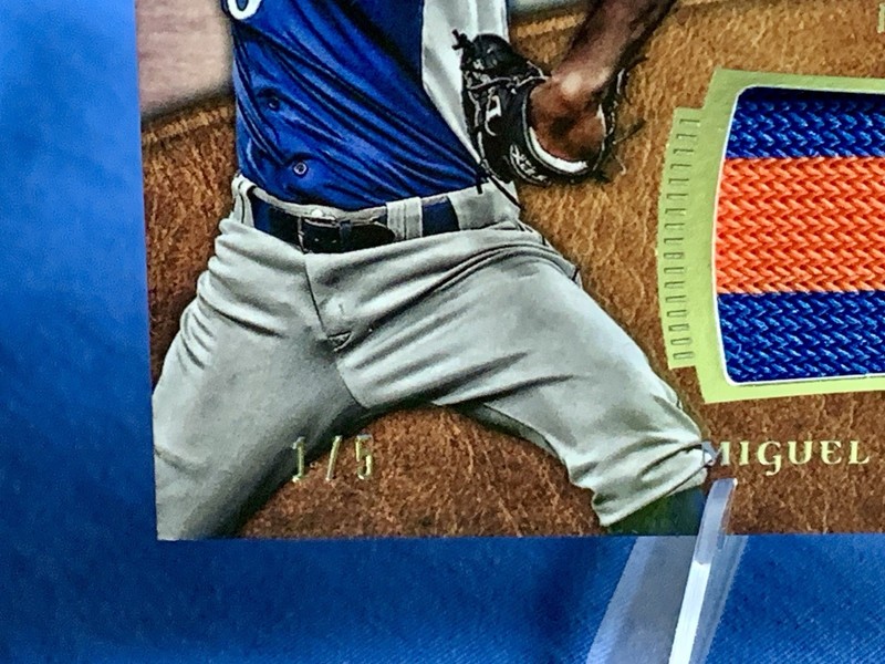 MIGUEL ALMONTE 2014 Bowman Inception Auto Patch Purple #1/5 Royals RC AP-AM view 2