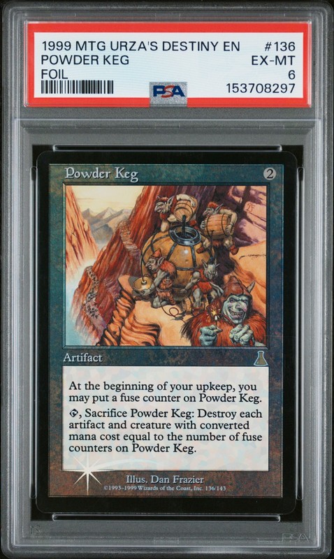 1999 MTG URZA'S DESTINY FOIL #136 POWDER KEG PSA 6