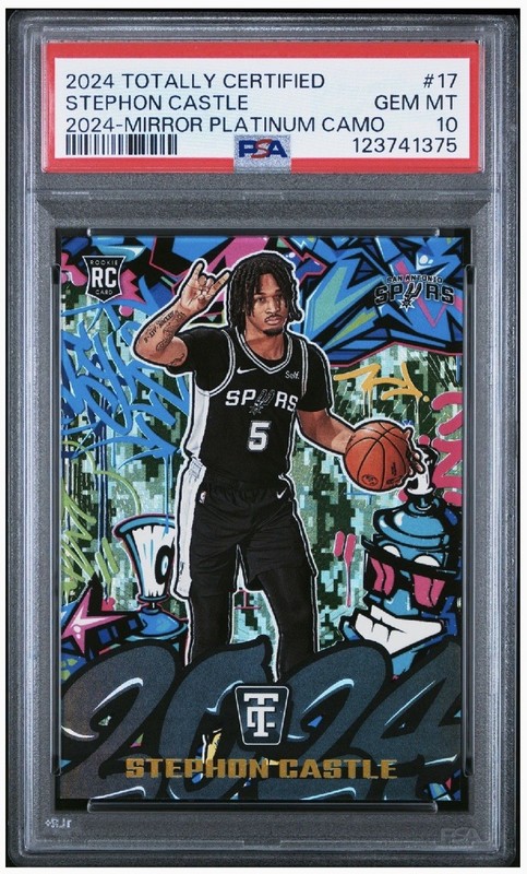 🔥2024 Totally Certified Stephon Castle RC Platinum Camo /25 PSA 10 GEM MINT