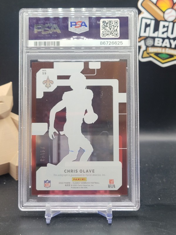 Chris Olave 2022 Clearly Donruss  Autograph Red /49 Psa 10 Saints (CBTH) view 2