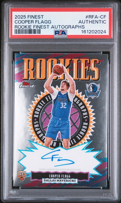 2025 TOPPS FINEST ROOKIE FINEST AUTO #RFA-CF COOPER FLAGG ROOKIE PSA AUTHENTIC