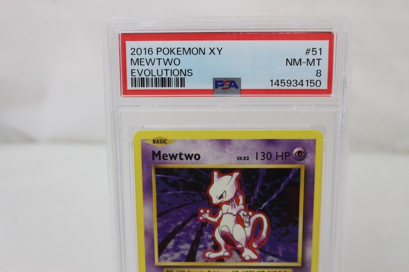 2016 POKEMON XY EVOLUTIONS #51 MEWTWO PSA 8 GRADED CARD view 2
