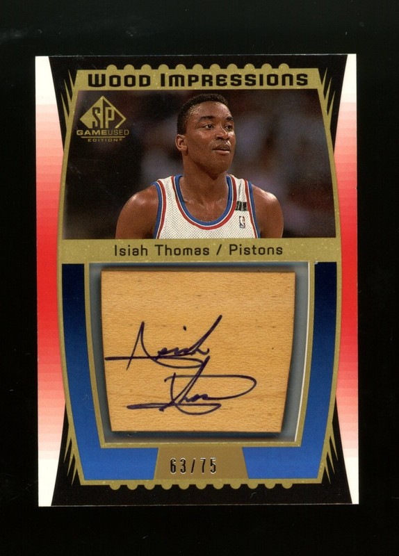 2004-05 Upper Deck SP Game Used Isiah Thomas Wood Impressions Auto #WI-IT /75
