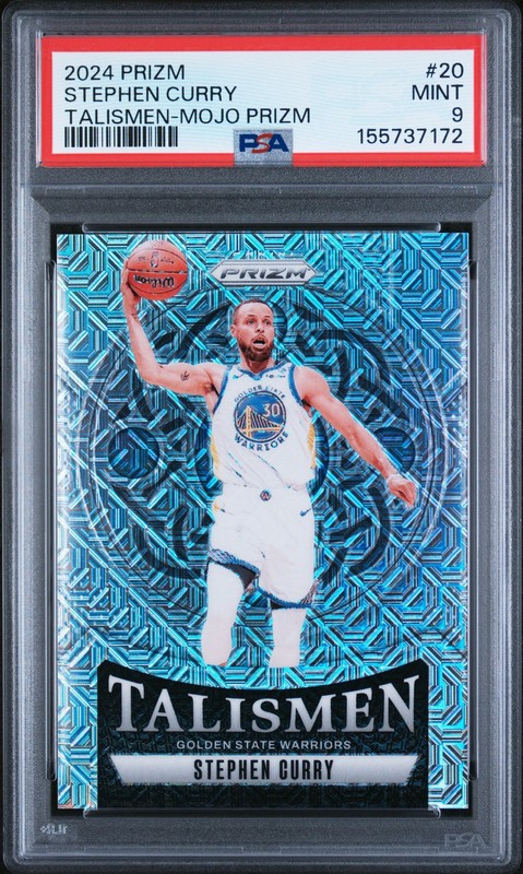 2024 PANINI PRIZM TALISMEN MOJO PRIZM #20 STEPHEN CURRY 22/25 PSA 9