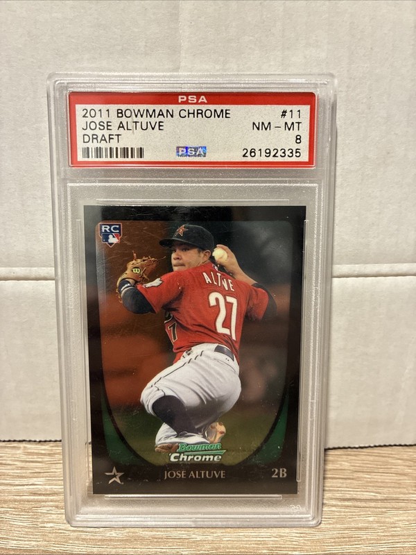2011 Bowman Draft Picks & Prospects Chrome Jose Altuve #11 (RC) Astros PSA 8