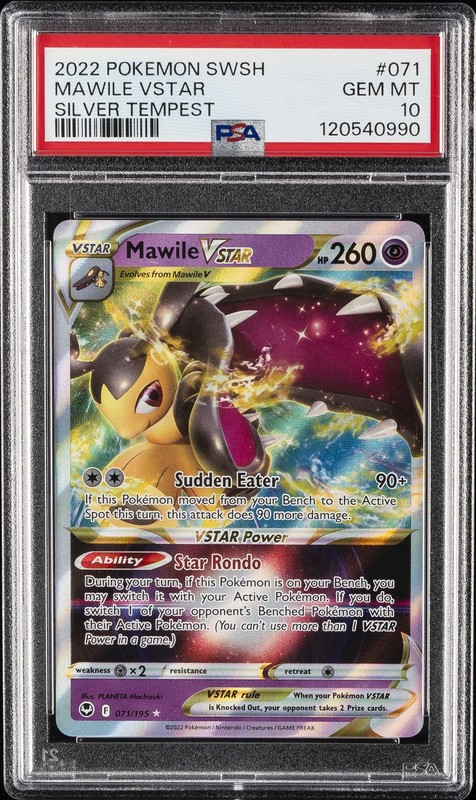 2022 POKEMON SWORD & SHIELD SILVER TEMPEST #071 MAWILE VSTAR PSA 10