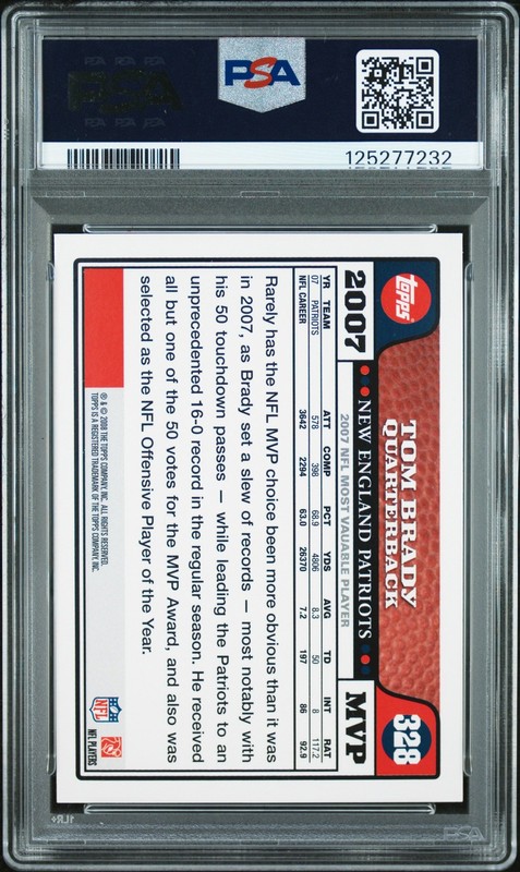 2008 TOPPS #328 TOM BRADY PSA 5 view 2