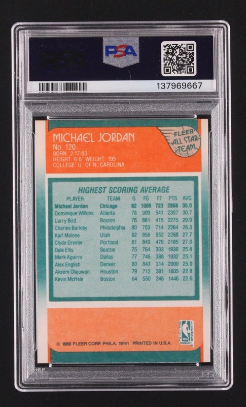 1988 Fleer Michael Jordan #120 PSA 8 view 2